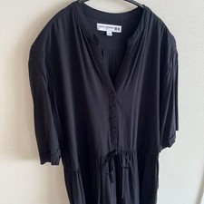 UNIQLO Cloines Collaboration Rayon Crepe Gathered Dress L Size Black