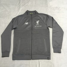 Liverpool FC Track Jacket Mens Medium Grey New Balance LFC Football Training