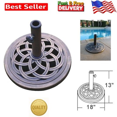 Heavy-Duty 18-Inch Bronze Powder Coated Umbrella Base for Outdoor Elegance