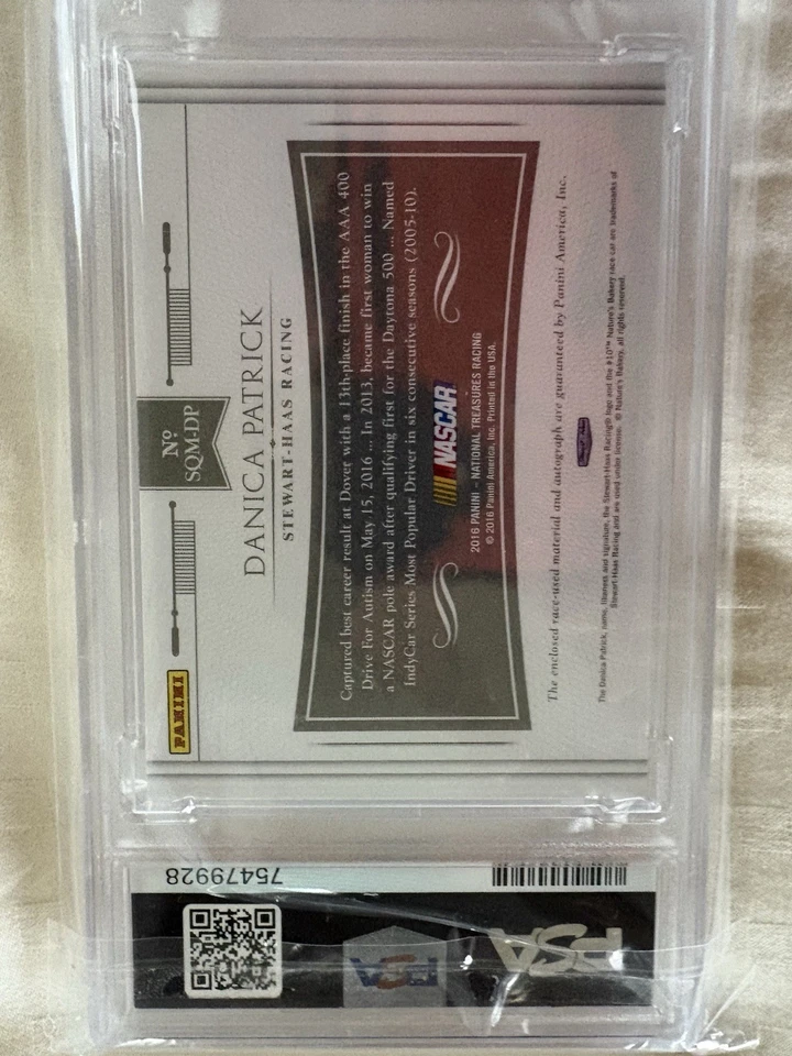 2016 Danica Patrick QUAD MAT-GOLD SP 4/10 AUTO! PSA 9 🔥 National Treasures - Image 3 of 4