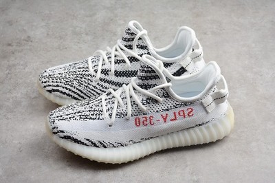 Adidas Yeezy Boost 350 V2 Zebra White Black Red Men's Low Top Sneakers 