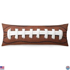 American Football Body Pillow Cover - Rugby Leather Lace Design, 20"x54" Case