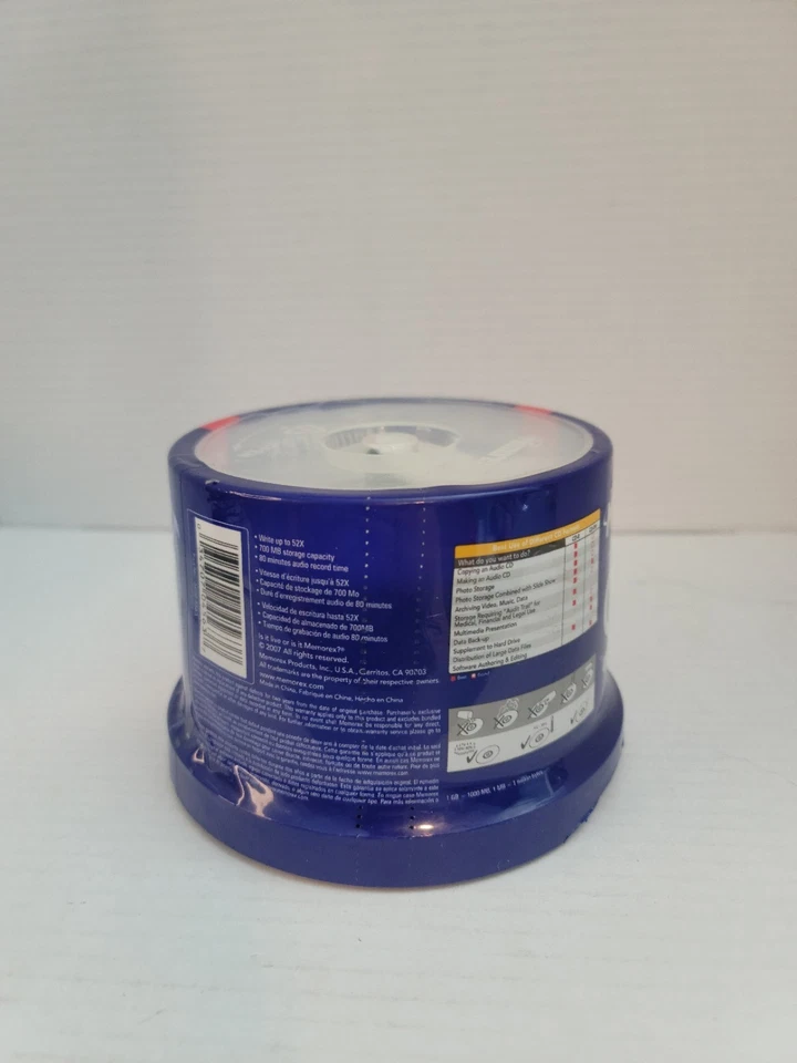 Memorex CD-R 50 Pack 52X 700Mb 80 Min Recordable Compact Discs Container Sealed - Image 2 of 4