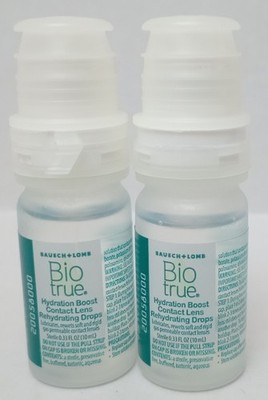 2x Biotrue Hydration Boost Rehydration Contact Lens Drops 0.33oz 10ml Exp 9/26