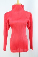 PLEATS PLEASE Red High Neck Long Sleeve Top 130 9709
