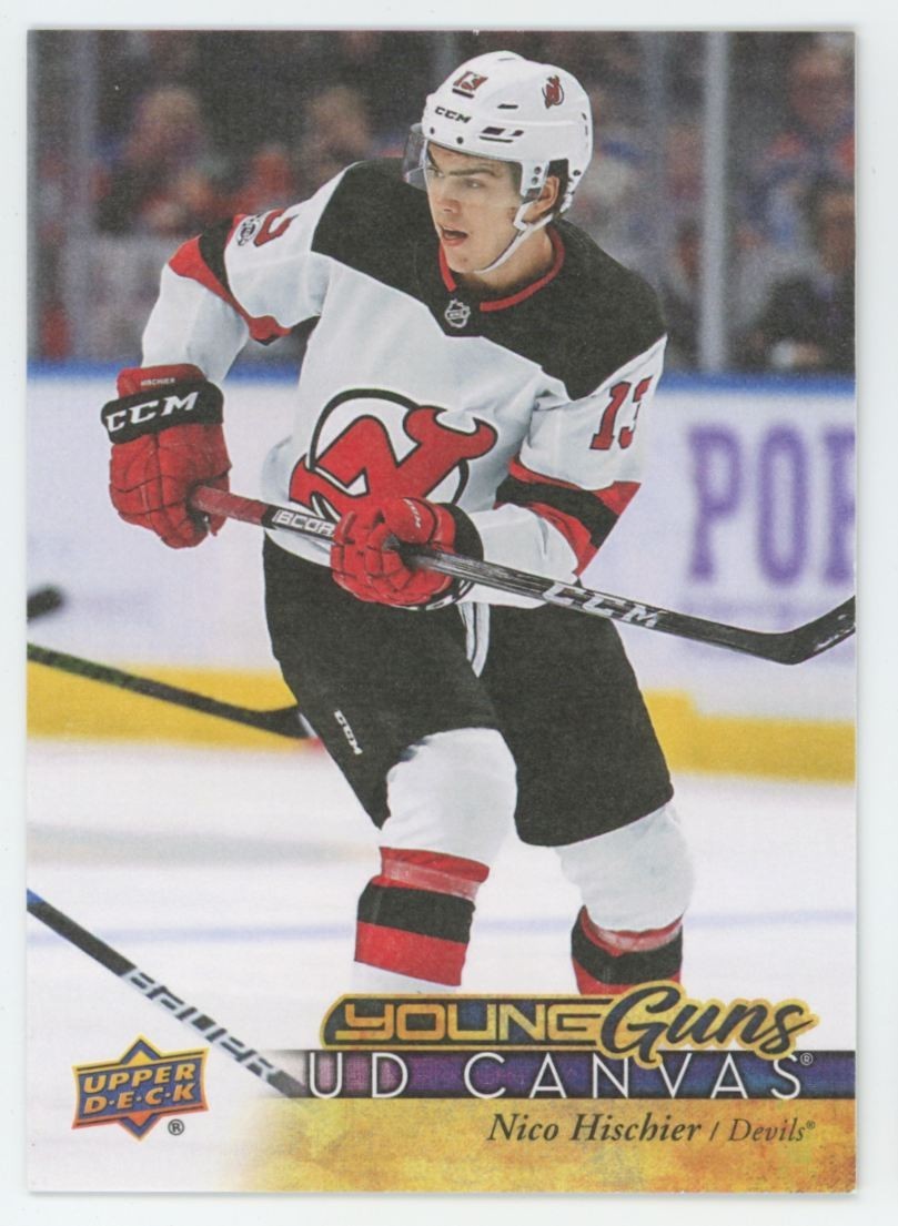 2017-18 UPPER DECK Nico Hischier RC ROOKIE YOUNG GUNS CANVAS C211