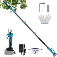 2-In-1 Electric Pruning Shear with Extension Pole 21V 4.0Ah Batteries Powered