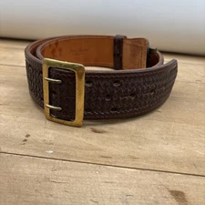 Vintage Don Hume Duty Belt B101 Size 36 Brown Leather 2.25” Wide Adjustable 