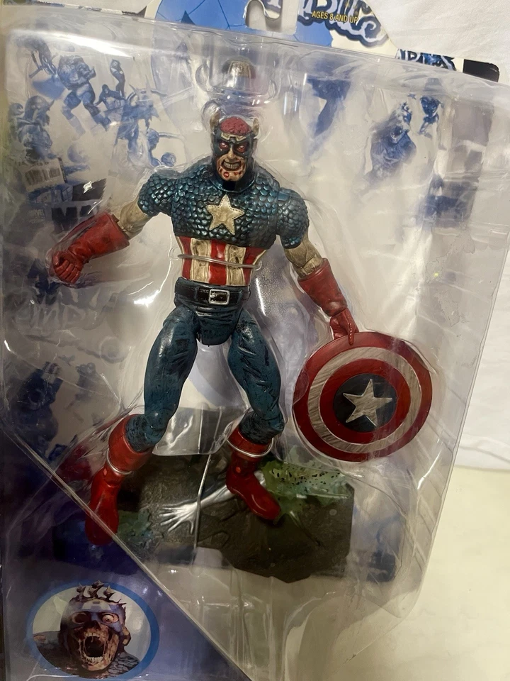 Boneco de ação Marvel Select ZOMBIE CORONEL AMERICA 2007 Diamond Select Toys NOVO - Imagem 2 de 4