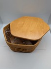 Longaberger Generations Basket Hexagon 5.5”  w/Plastic Protector & Lid 2007 — photo 2