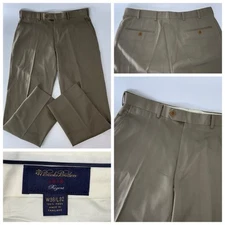 Brooks Brothers Regent Dress Pants Men’s 34x30 (36x32 Tag) Tan Wool YGI P5-86
