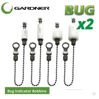 Gardner Tackle Bug Bissanzeiger weiß (2er Set) - Karpfen Hecht Angeln Spulen