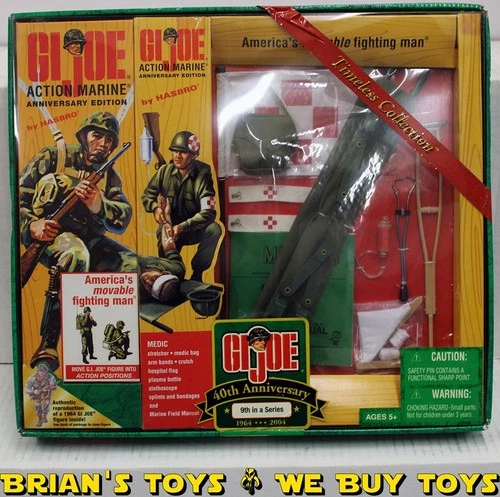 Hasbro 2004 GI Joe Action Marine Anniversary Medic Edition Figure Set NR