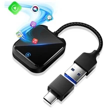 2-in-1 Wireless CarPlay & Android Auto Adapter, 5Ghz WiFi Bluetooth black