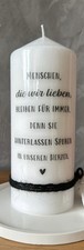 Trauerkerze Kerze 20cm hoch mit Spruch Erinnerungslicht Engel Stunpenkerze