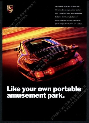 1996 Porsche 911 Turbo car photo Like Your Own Portable Amusement Park vtg ad