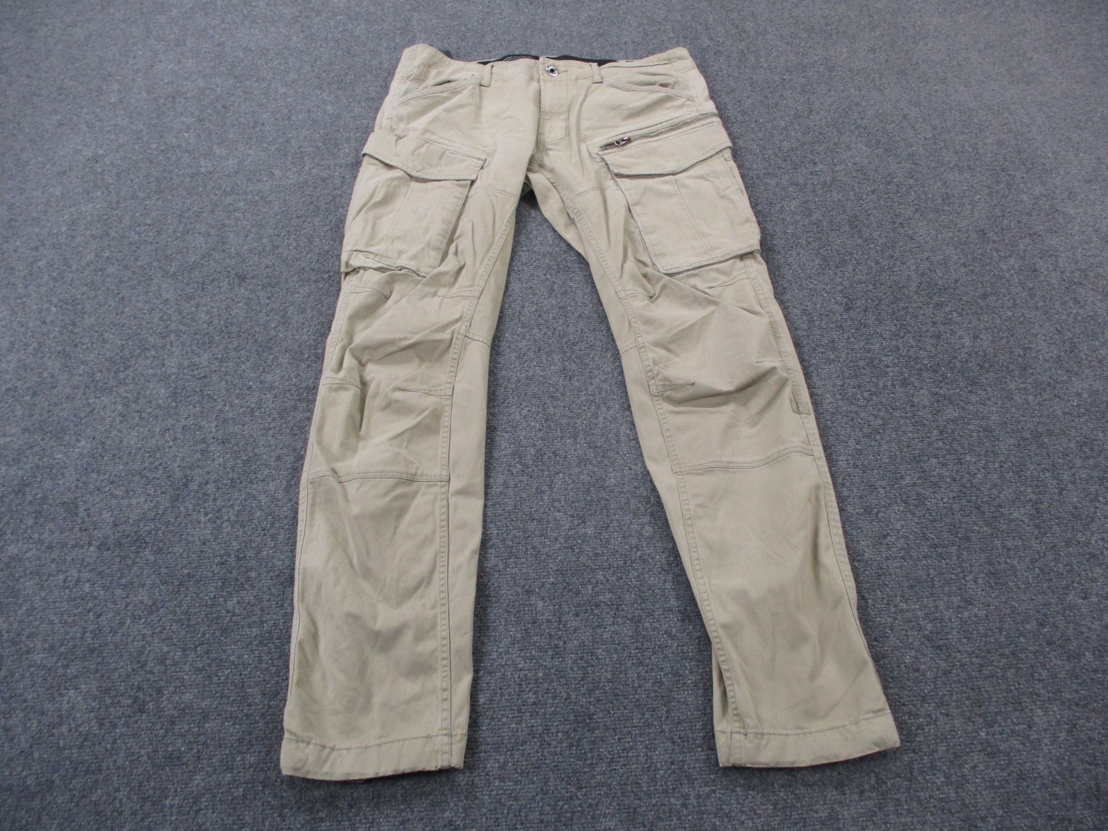 G Star Raw Pants Men 36 X 36 Beige Cargo Rovic Zip 3D Regular Tapered Skater