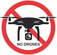 StickerTalk No Drones Prohibition Sign Vinyl Sticker 5x4.8 inches