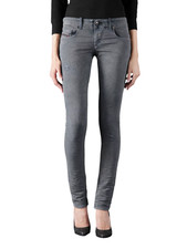 DIESEL Grupee-Ne 0666U Women's Jeans W23 Jogg Sweat Skinny Washed Dark Fit *