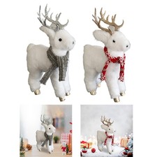 Stuffed Reindeer Plush Toy Christmas Decoration Decorative with Scarf Christmas