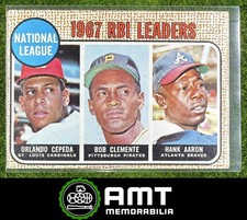 National League RBI Leaders Orlando Cepeda Bob Clemente Hank Aaron 1968 Topps