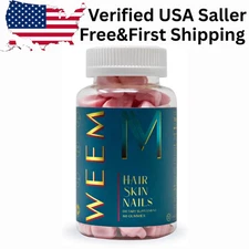 WEEM Hair Skin & Nails Gummies – Vegan Biotin Vitamins for Hair Growth & Strengt