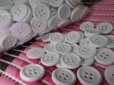 200pcs 25mm big white round Scrapbook Sewing 4holes Top resin buttons DIY doll