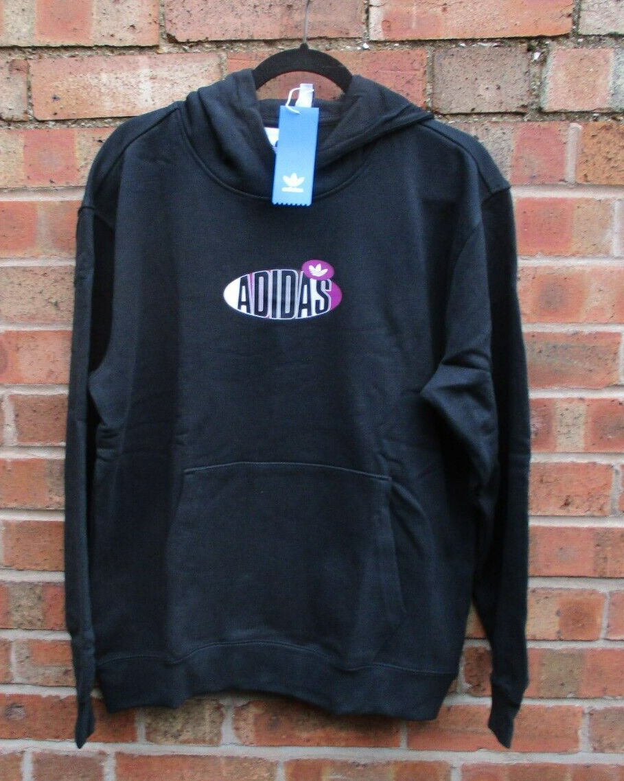 Ladies adidas Originals Hoodie Black Hoody Loose Fit Med 12, 44"" Chest BNWTs