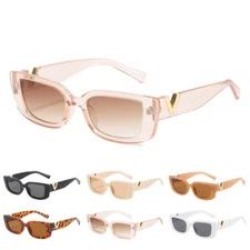 Small Rectangle Sunglasses for Women Men Vintage Trendy Rectangular Sunglasses