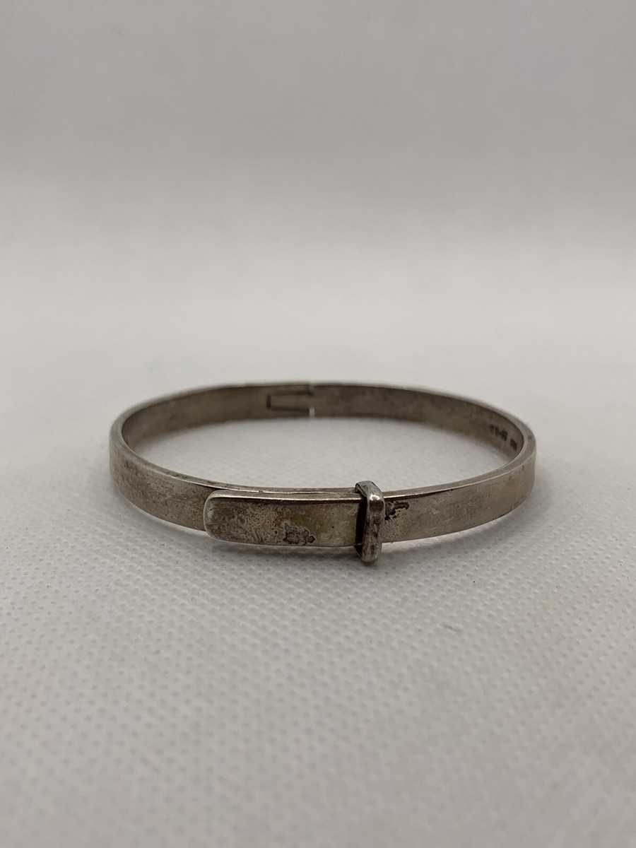 Vintage Mexico 925 Sterling Silver Belt Buckle Bracelet Bangle 6 3