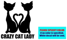 Crazy CAT Lady Heart Tails Vinyl decal sticker Car Truck Window Laptop 6"