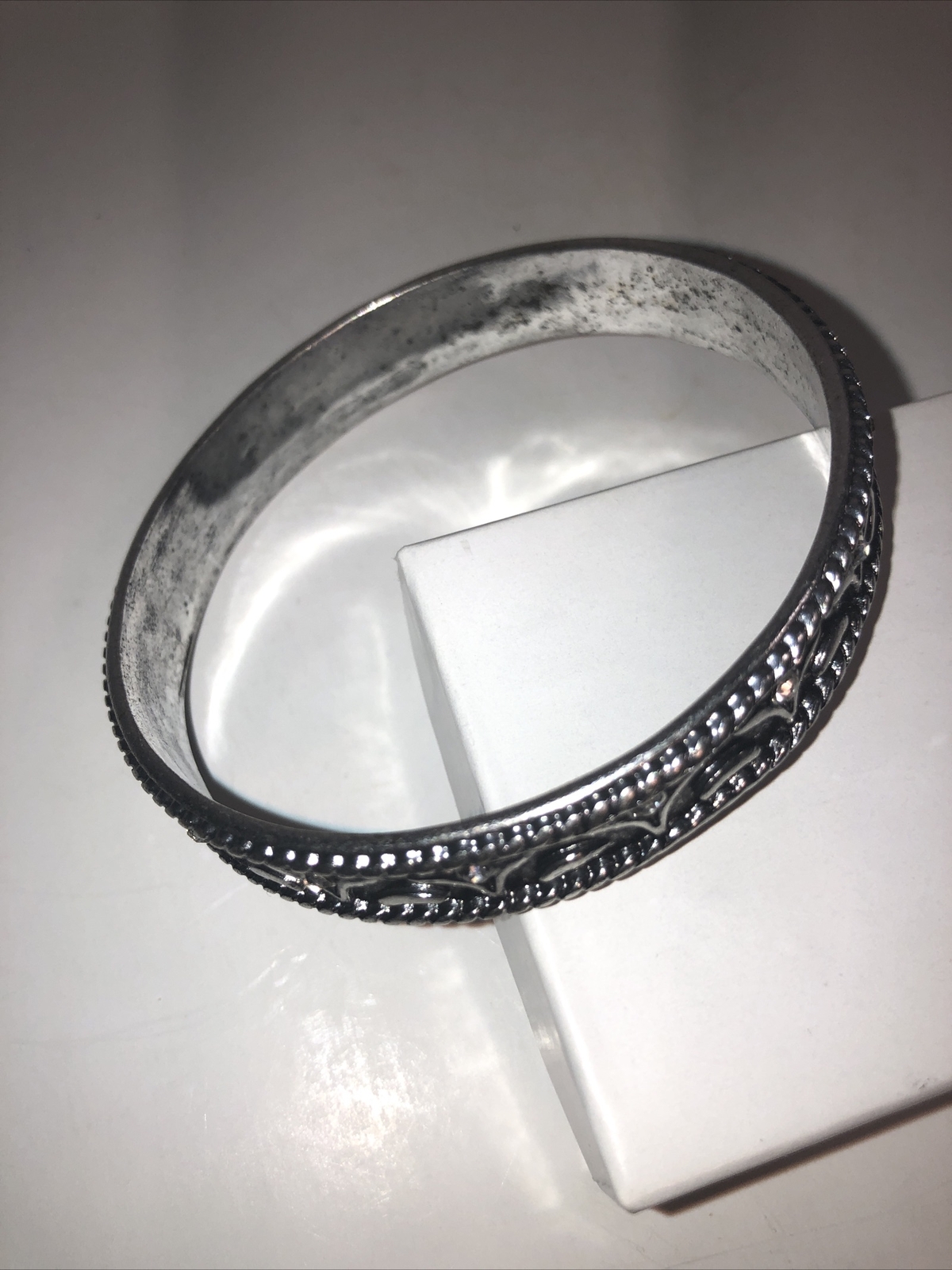 Bangle Bracelet Silver Tone Boho Statement Piece … - image 6