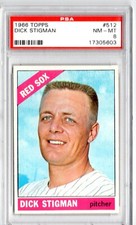 1966 Topps Dick Stigman #512 PSA 8 NM-MT Baseball Card  Red Sox