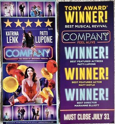 FIRMA - BROADWAY THEATER MUSICAL HANDZETTEL / FLYER X 2 - PATTI LUPONE