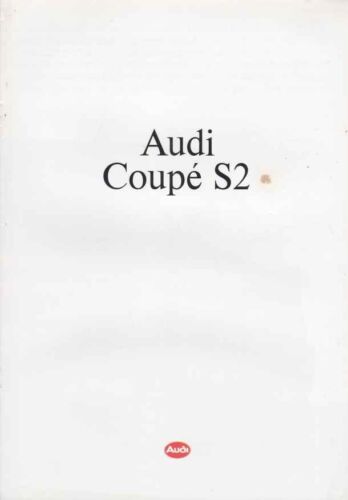 Catalogue Brochure Audi Coupé S2 03/1991 Belgique en flamand / vlaams - Picture 1 of 2