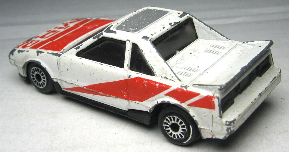 Coche de colección 1986 Zylmex Zee Toys D81 Toyota MR 2 blanco y rojo fundido a presión 1:64 2 7/8" Foto 3 de 4