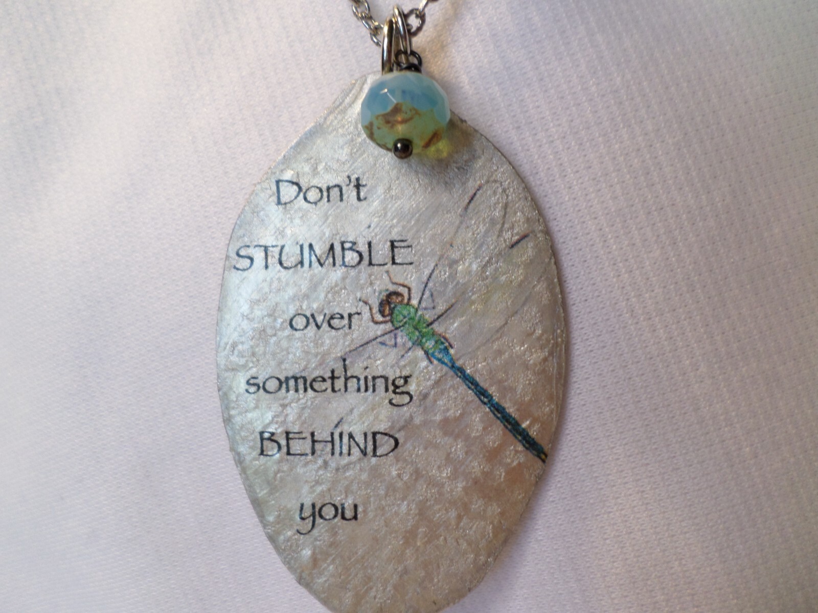 Statement Adage Dragonfly Spoon Shaped Pendant Si… - image 2