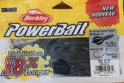 Berkley PowerBait PBBPB3-JB 3''Pro Design Skeet Reese Pit Boss Jr June Bug-1-10pk