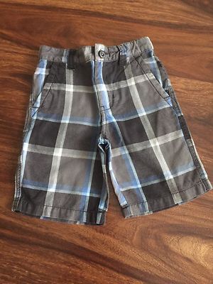 DID TOO! Boys/Toddler Kids Plaid Shorts w/ Adjustable Waist Strap Size 3