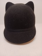 Gymboree XS/S Black Kitty Cat Hat w/ Ears Molded "Equestrian Style" NWOT