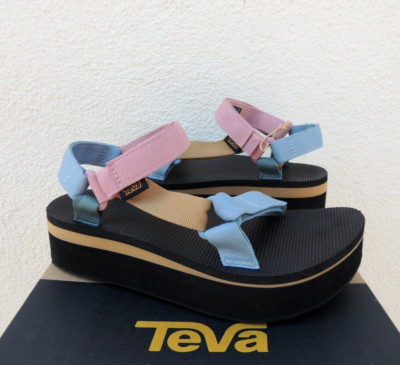 TEVA FLATFORM UNIVERSAL LIGHT MULTI PLATFORM SANDALS, WOMEN US 7/ EUR 38  ~NIB