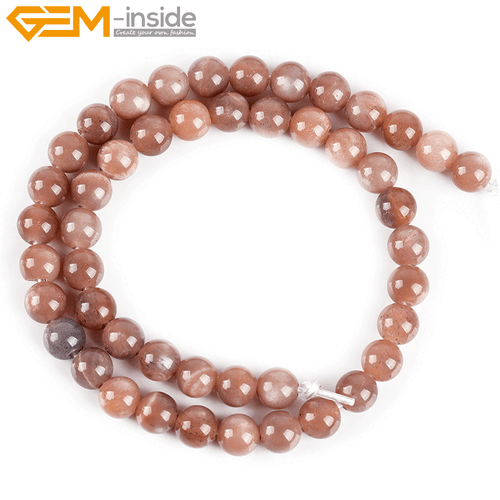 Natural Sunstone Round Loose Beads 15" Big Hole Stone Beads Jewelry Making Craft - Picture 13 of 34