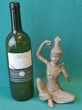 VECCHIA SCULTURA BUDDA BUDDHA IN BRONZO OTTONE MASSICCIO FUSIONE A STAMPO. AL2