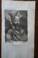 JACQUES DAVY CARD DU PERRON PORTRAIT ORIGINAL ENGRAVING 18 EME LARMESSIN