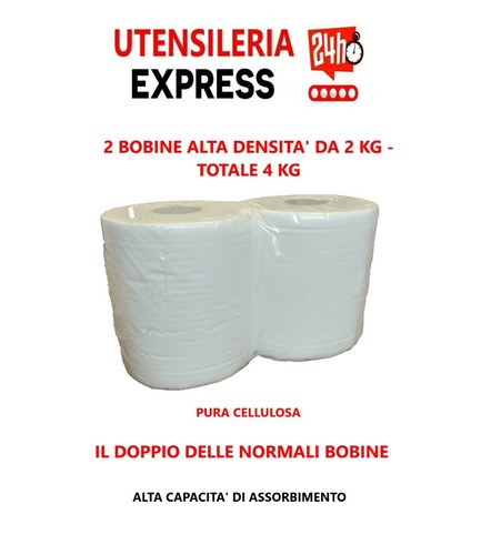 2 rotoloni rotolo bobina di carta asciugatutto multiuso assorbente 800 strappi - Foto 2 di 5