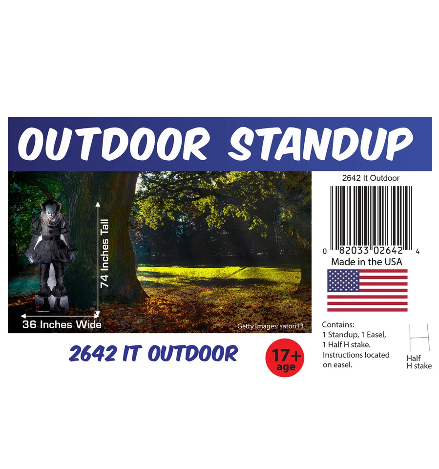 PENNYWISE - IT MOVIE - OUTDOOR STAND-UP - BRAND NEW HALLOWEEN DECORATION 2642 - Image 2 of 2