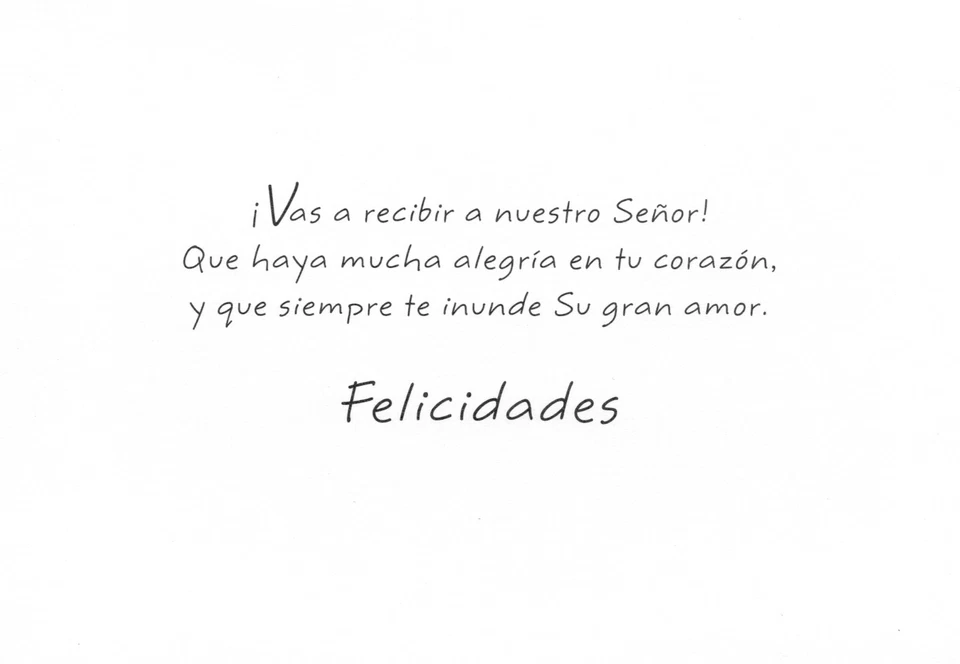 Spanish FIRST COMMUNION Card, Cute Church Animals by Sinceramente Hallmark +✉ - Image 2 of 4