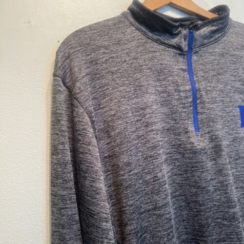 Duke Blue Devils Heathered Quarter-Zip Pullover Long Sleeve Shirt Mens Large - Picture 3 of 8