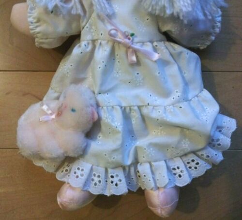Vtg 1982 AMERICAN GREETINGS EYELETTE Soft Rag DOLL PLUSH Amtoy Eyelet Pink Cat - Picture 4 of 7