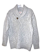 Cat and Jack Boy Shawl Neck Sweater Pullover Gray Size XS 4-5
